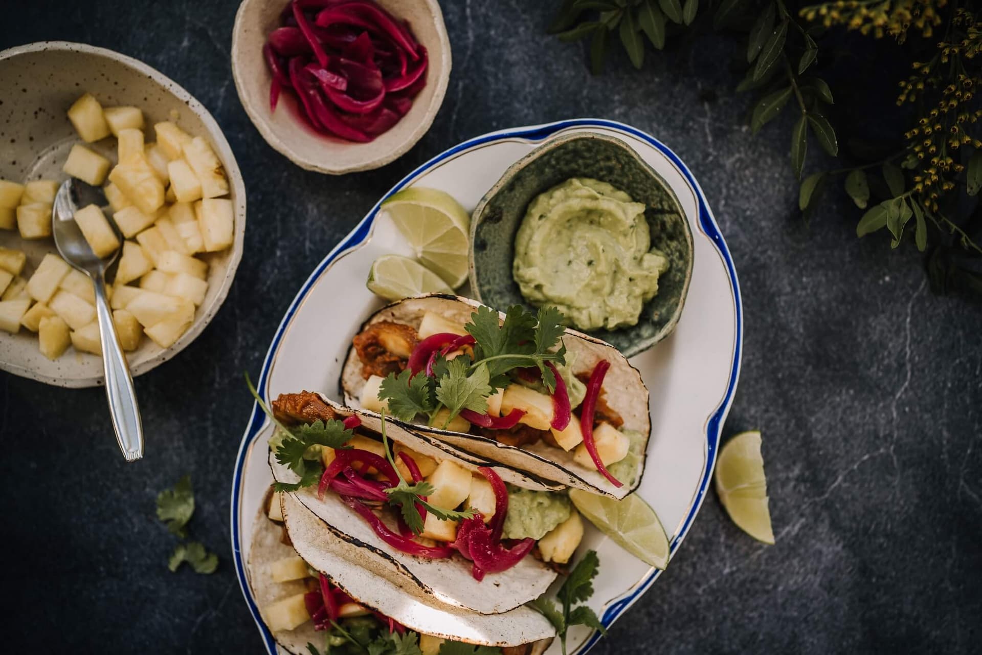 Annoskuva reseptille tacos al pastor herkkusienillä