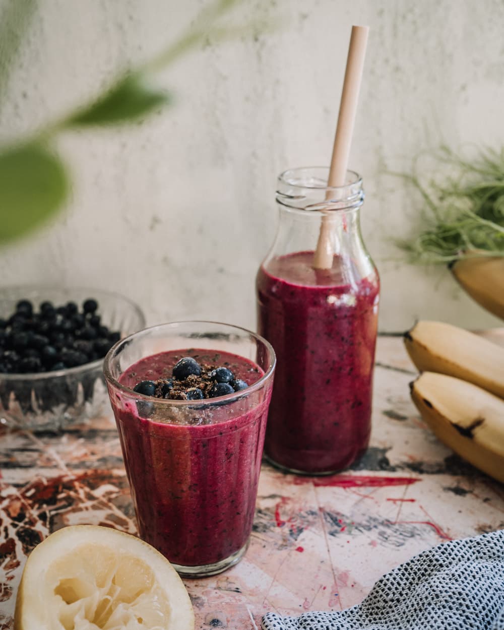 Annoskuva reseptille ananas-mustikkasmoothie