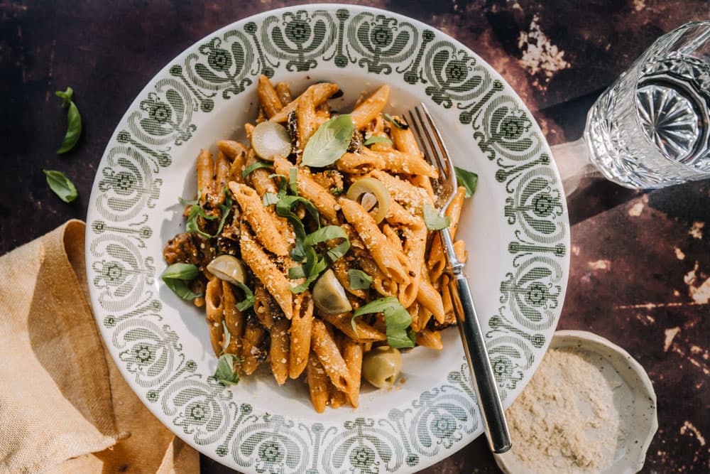 Annoskuva reseptistä punapesto-sienipasta kategorialle resepti