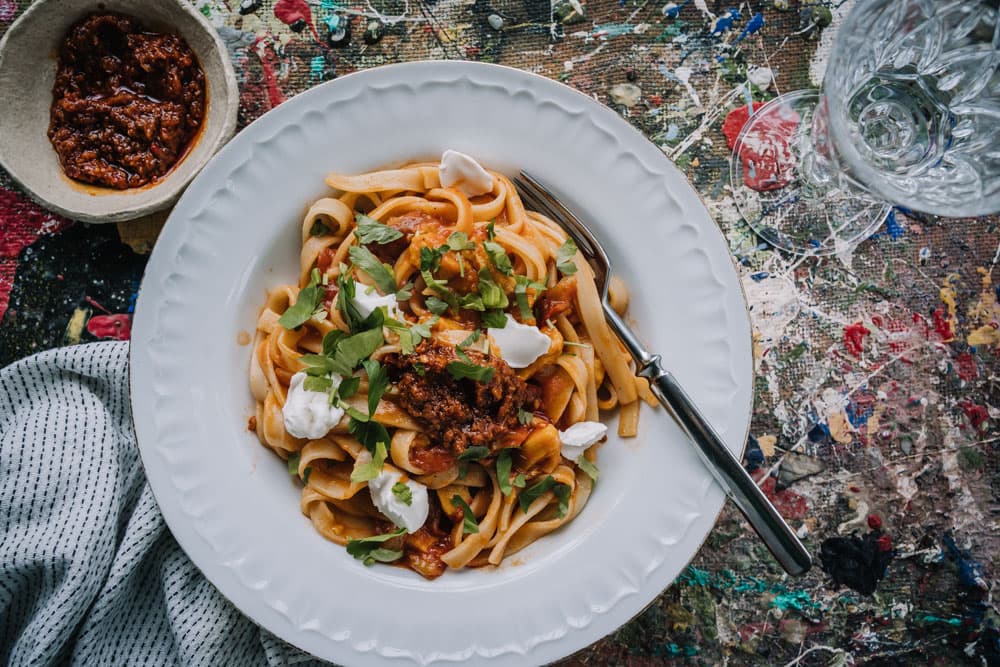 Annoskuva reseptistä tomaattinen kanaton pasta kategorialle resepti