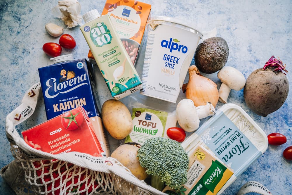 Annoskuva reseptistä vegaanin ostoskori kategorialle artikkeli