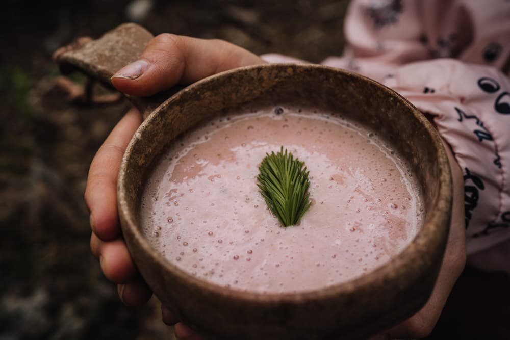 Annoskuva reseptille mansikka-kuusenkerkkäsmoothie