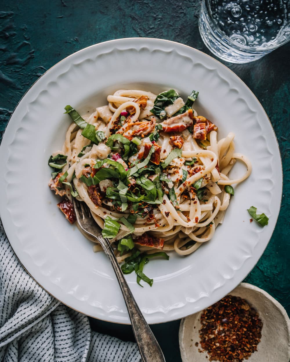 Annoskuva reseptille aurinkokuivattu tomaatti -pasta