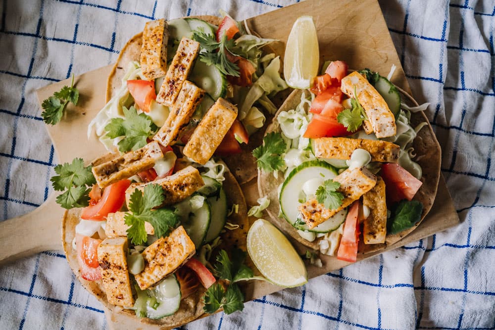 Annoskuva reseptille vegaaniset halloumitacot